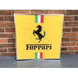 Modern Ferrari Illuminated Dealership Sign