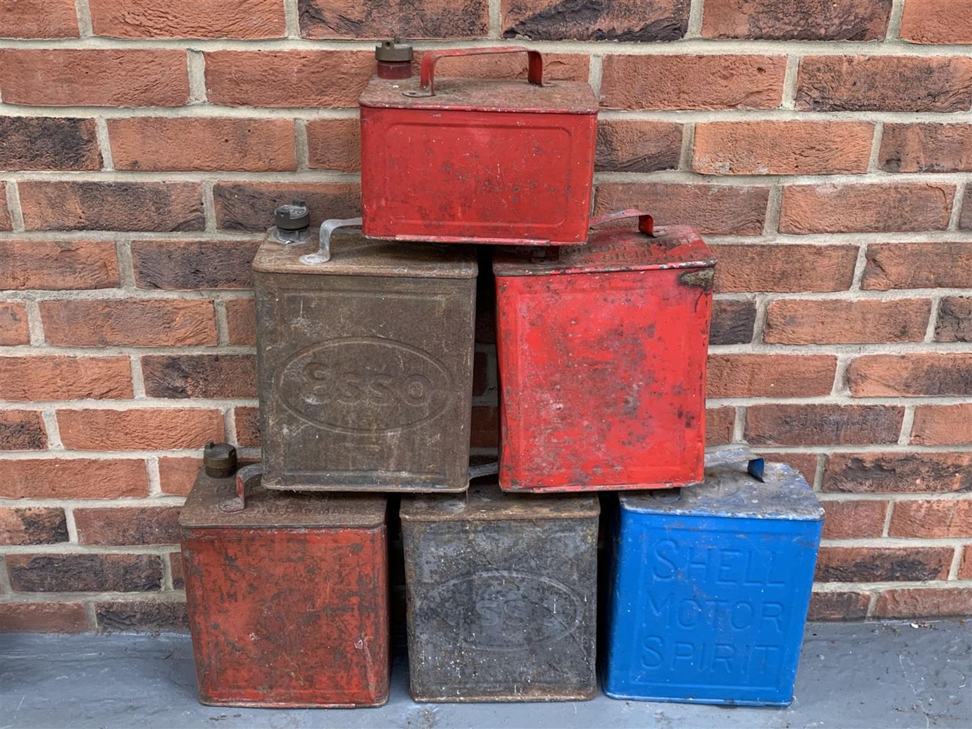 Five Vintage Two Gallon Fuel Cans & One Gallon Can (6) - Image 2 of 2