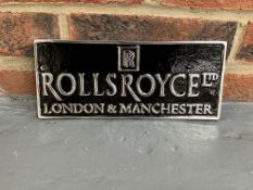 Cast Aluminium Rolls Royce London & Manchester Sign