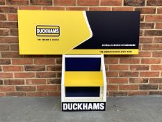 Metal Duckhams Counter Top Oil Display & Plastic Sign (2)