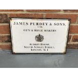 Enamel James Purdey & Sons Gun & Rifle Makers Sign