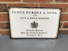 Enamel James Purdey & Sons Gun & Rifle Makers Sign