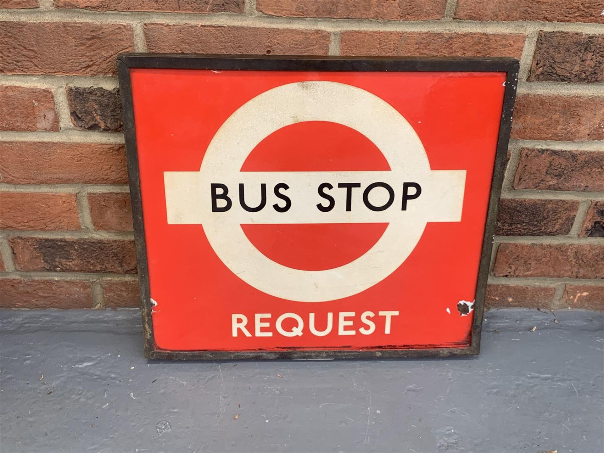 Enamel Double Sided Bus Stop Request Sign - Image 2 of 2