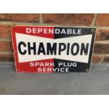 Enamel Champion Spark Plug Service Sign"