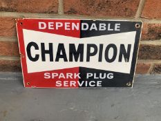 Enamel Champion Spark Plug Service Sign"