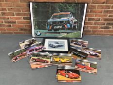 Two Framed Castrol BMW, Ford Mexico Photographs & Quantity Of Dream Cars