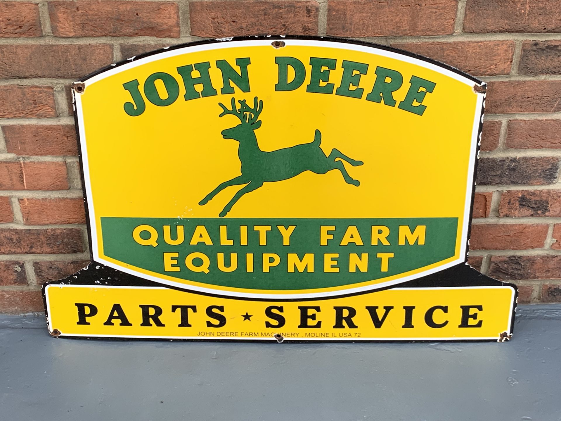 Enamel John Deere Farm Equipment Sign
