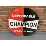 Enamel Circular Champion Dependable Spark Plug's Sign