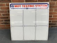 Plastic Autoparts MOT Testing Station Sign