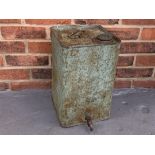 Vintage Square Oil Can With Brass Tap