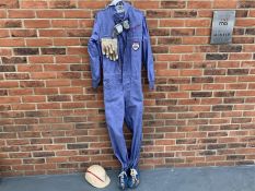 Race Suit, Goggles, Helmet, Boots & Gloves Ex Goodwood revival Stirling Moss Tribute