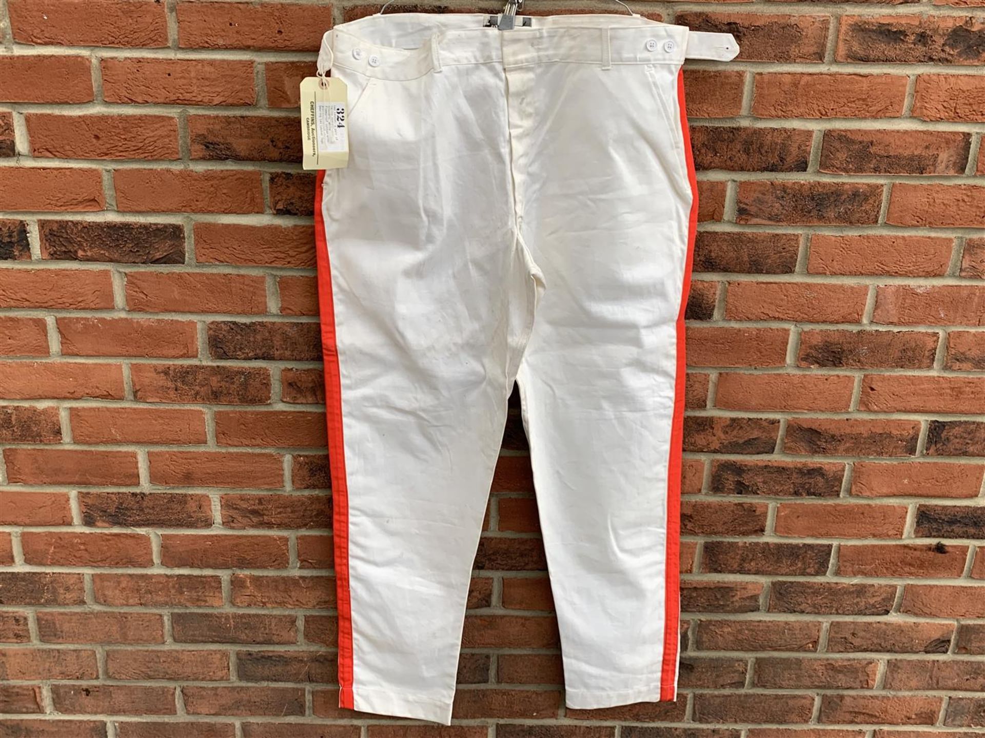 Pair Of Les Leston Racing Trousers (With Red Stripe)