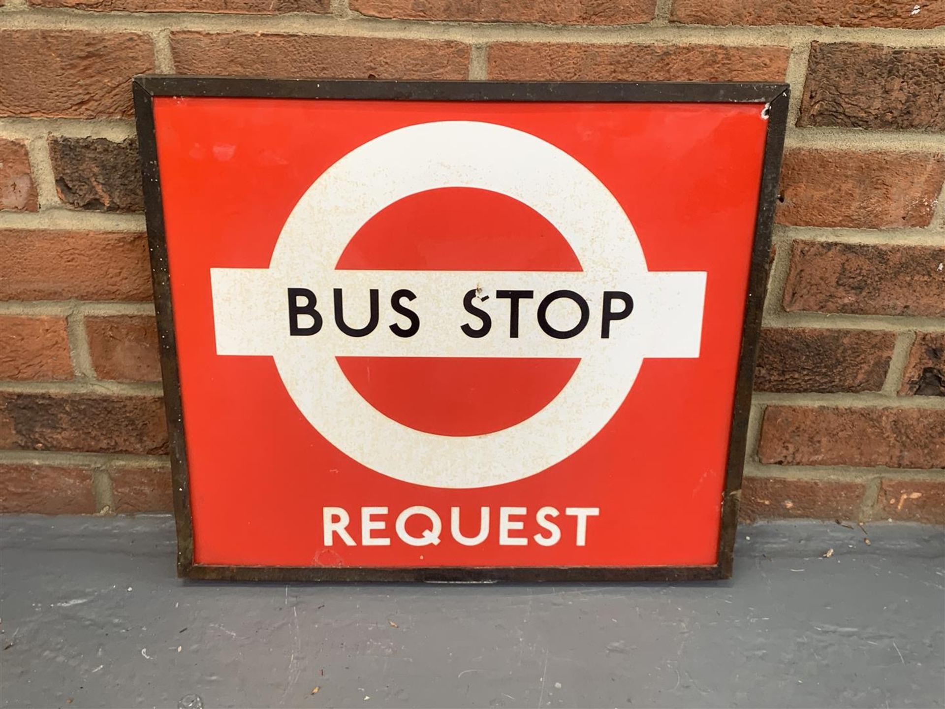 Enamel Double Sided Bus Stop Request Sign