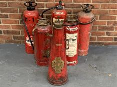 Six Vintage Fire Extinguishers Simplex/Waterloo Etc