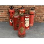Six Vintage Fire Extinguishers Simplex/Waterloo Etc