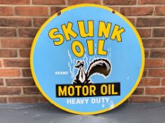 Enamel Circular Skunk Motor Oil Sign