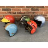 Five Classic Motorcycle Helmets (For Display Only)