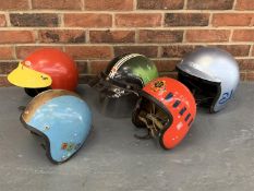 Five Classic Motorcycle Helmets (For Display Only)