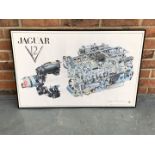 Original 1971 V12 Jaguar Engine Poster