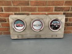 Modern Metal Illuminated Framed Mini Cooper Wall Display