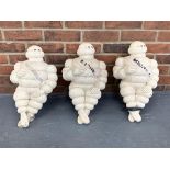 Three Original Plastic Illuminated Michelin Men (On Brackets)