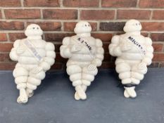 Three Original Plastic Illuminated Michelin Men (On Brackets)