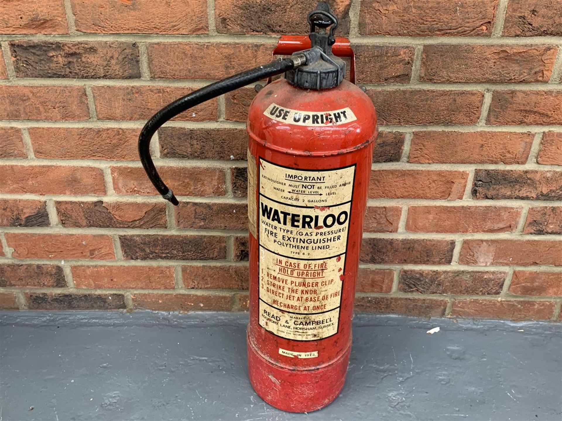 Six Vintage Fire Extinguishers Simplex/Waterloo Etc - Image 4 of 7