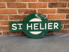 Enamel St Helier" Railway Sign"