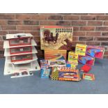 Wooden Made Child's Garage & Boxed Matchbox Toys Etc