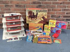 Wooden Made Child's Garage & Boxed Matchbox Toys Etc
