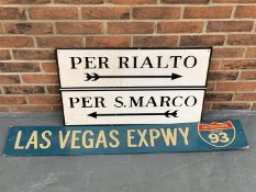 Two Painted Las Vegas Expwy & Directional Sign (Ex Goodwood Display)