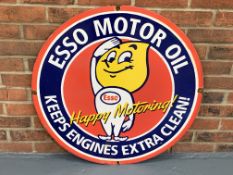 Enamel Circular Esso Motor Oil Sign