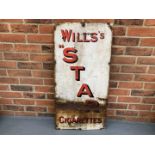 Original Wills's Star Cigarettes" Enamel Sign"