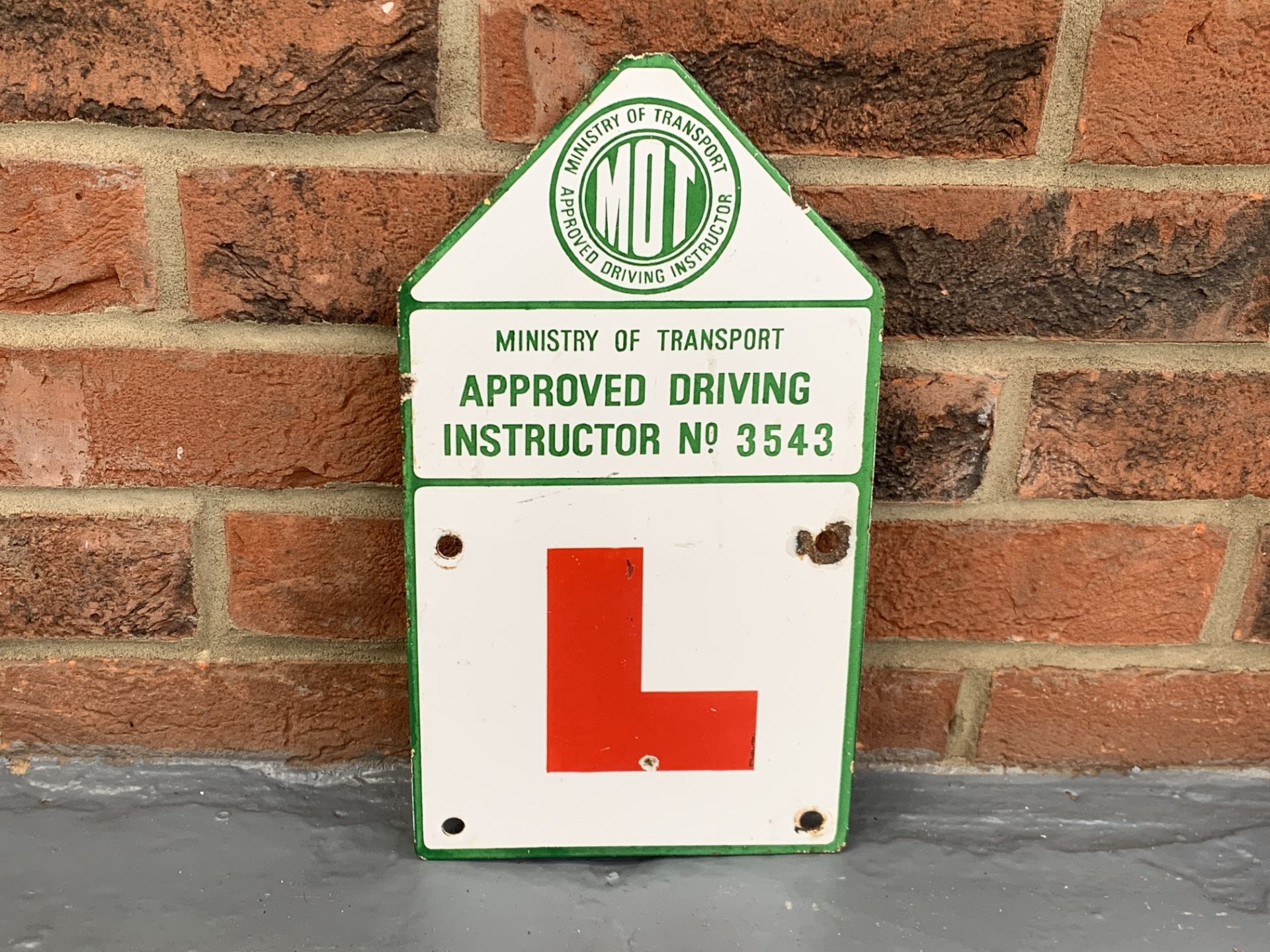 Enamel Approved Driving Instructor Learner Plate