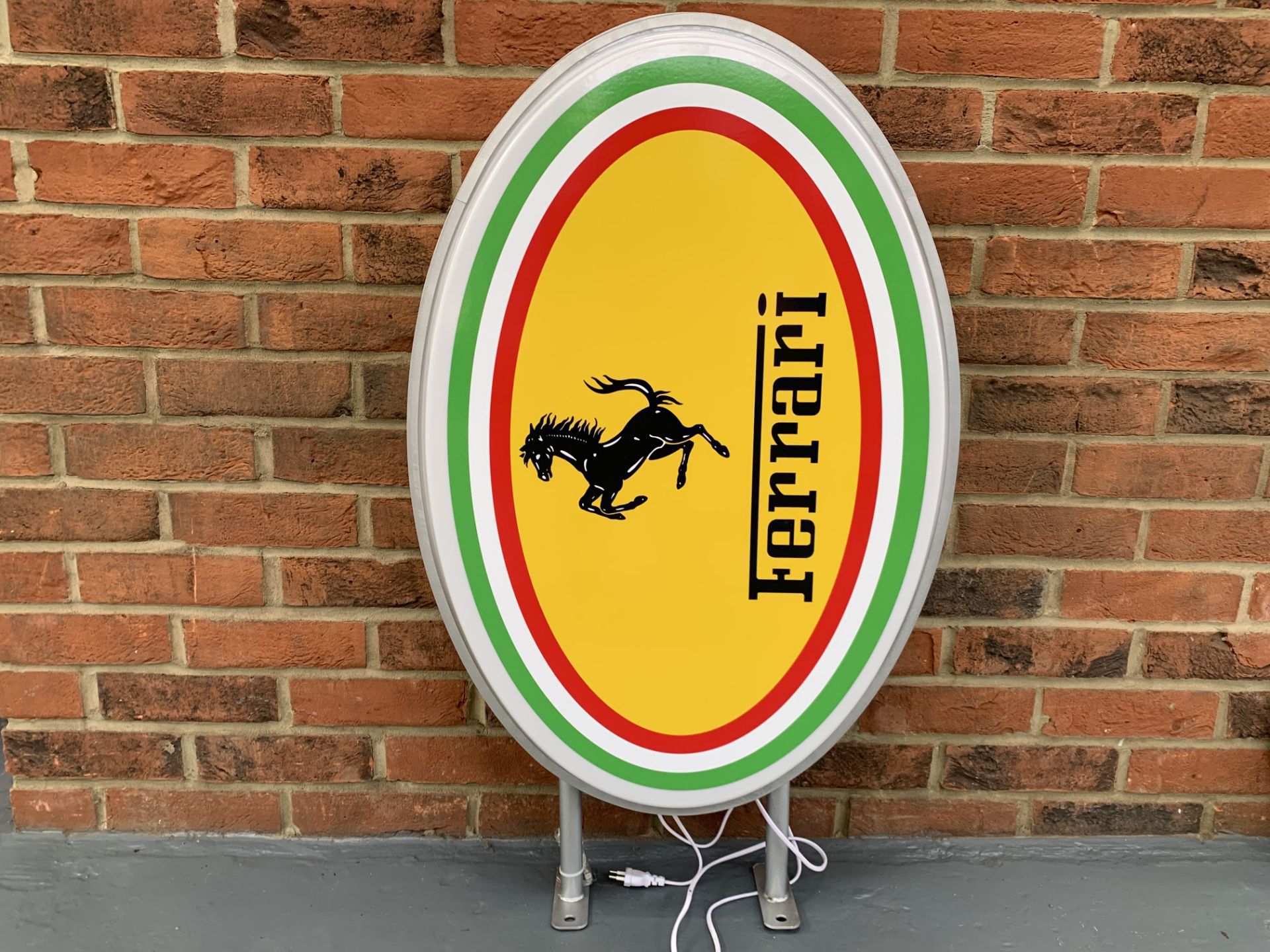 Modern Wall Mounted Oval Ferrari Illuminated Dealership Sign - Image 2 of 2