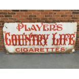 Extremely Large Original Enamel Players Country Life" Cigarettes Sign"