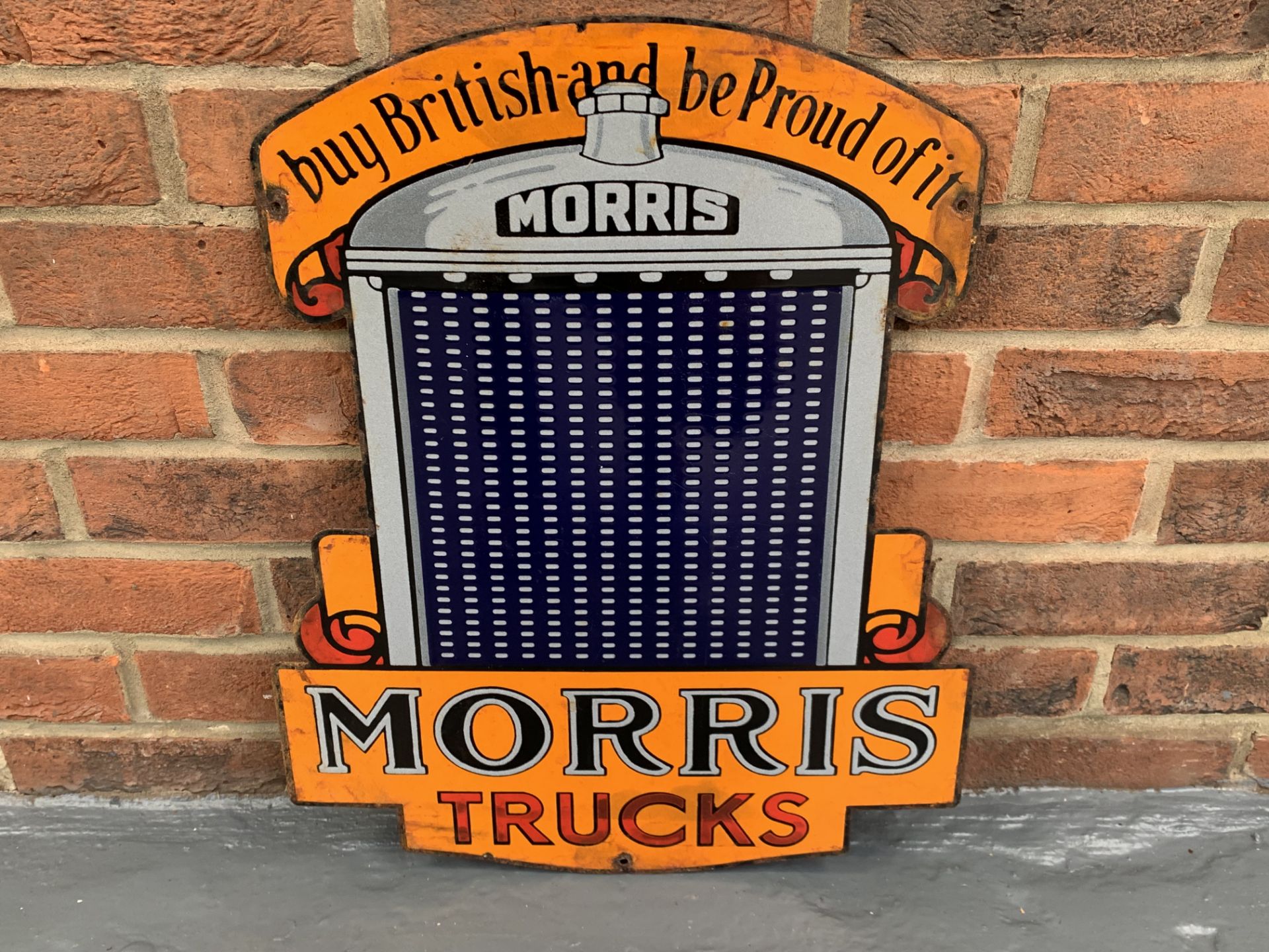 Enamel Morris Trucks Sign