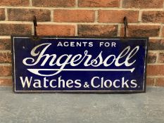 Original Enamel Ingersoll Watches & Clock Hanging Sign