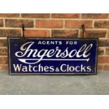 Original Enamel Ingersoll Watches & Clock Hanging Sign