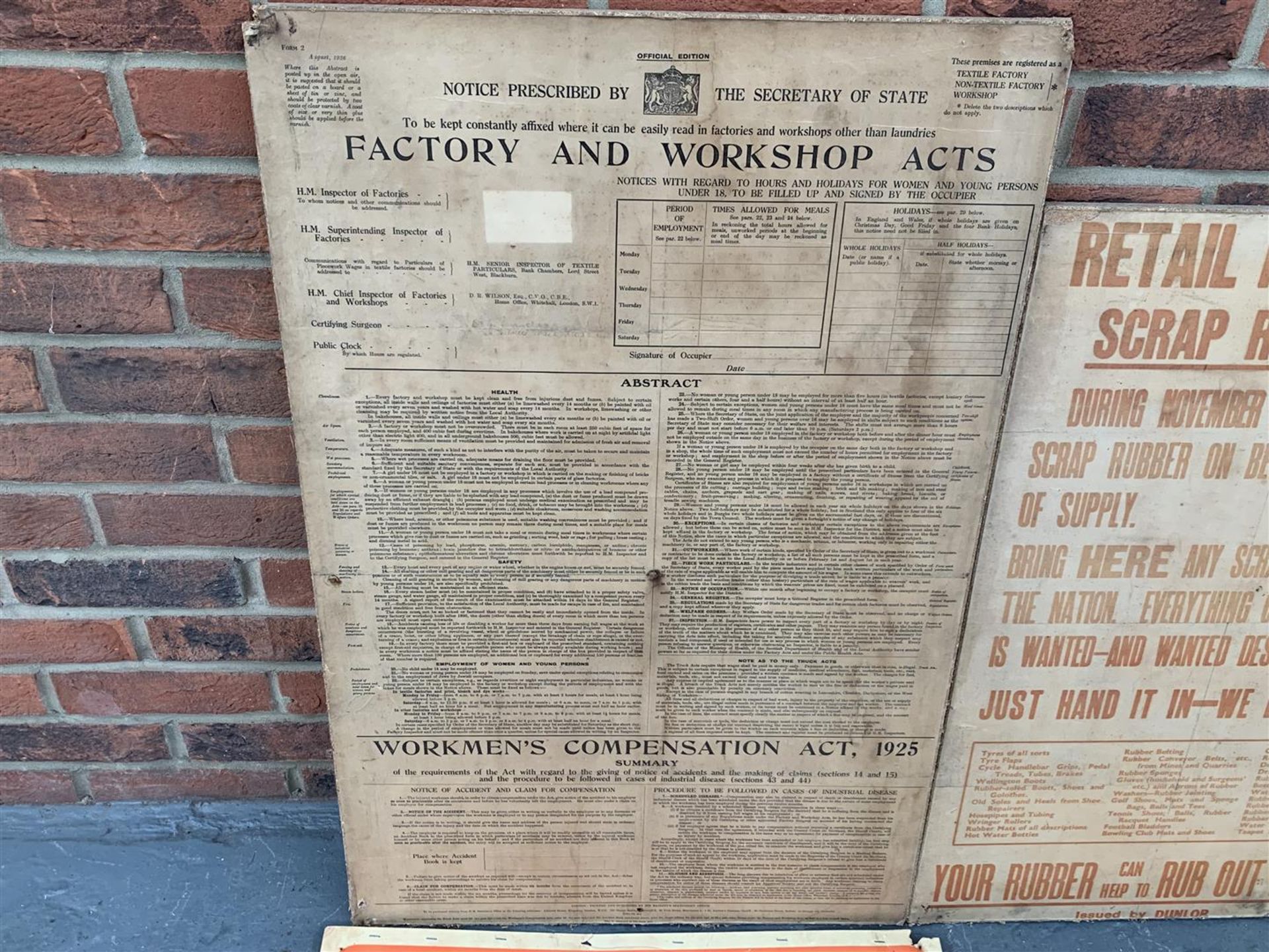 Four Original Regulations/Warning Posters On Board - Image 2 of 5