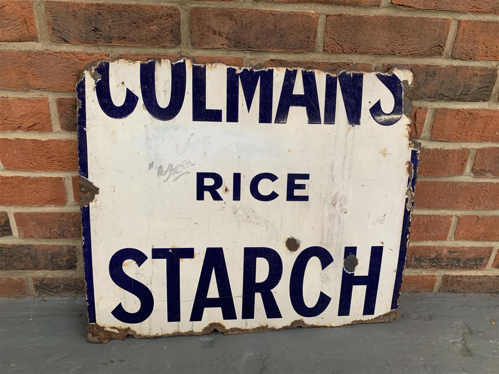 Enamel Colmans Rice Starch Sign