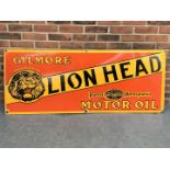 Large Enamel Gilmore Lion Head Motor Oil Sign