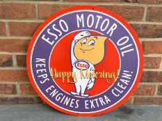 Metal Circular Esso Motor Oils Sign