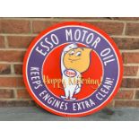 Metal Circular Esso Motor Oils Sign