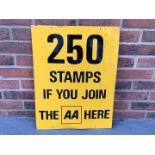 Metal AA 250 Stamps If You Join Here" Sign"