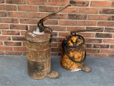 Two Vintage Forecourt Oil Dispensers