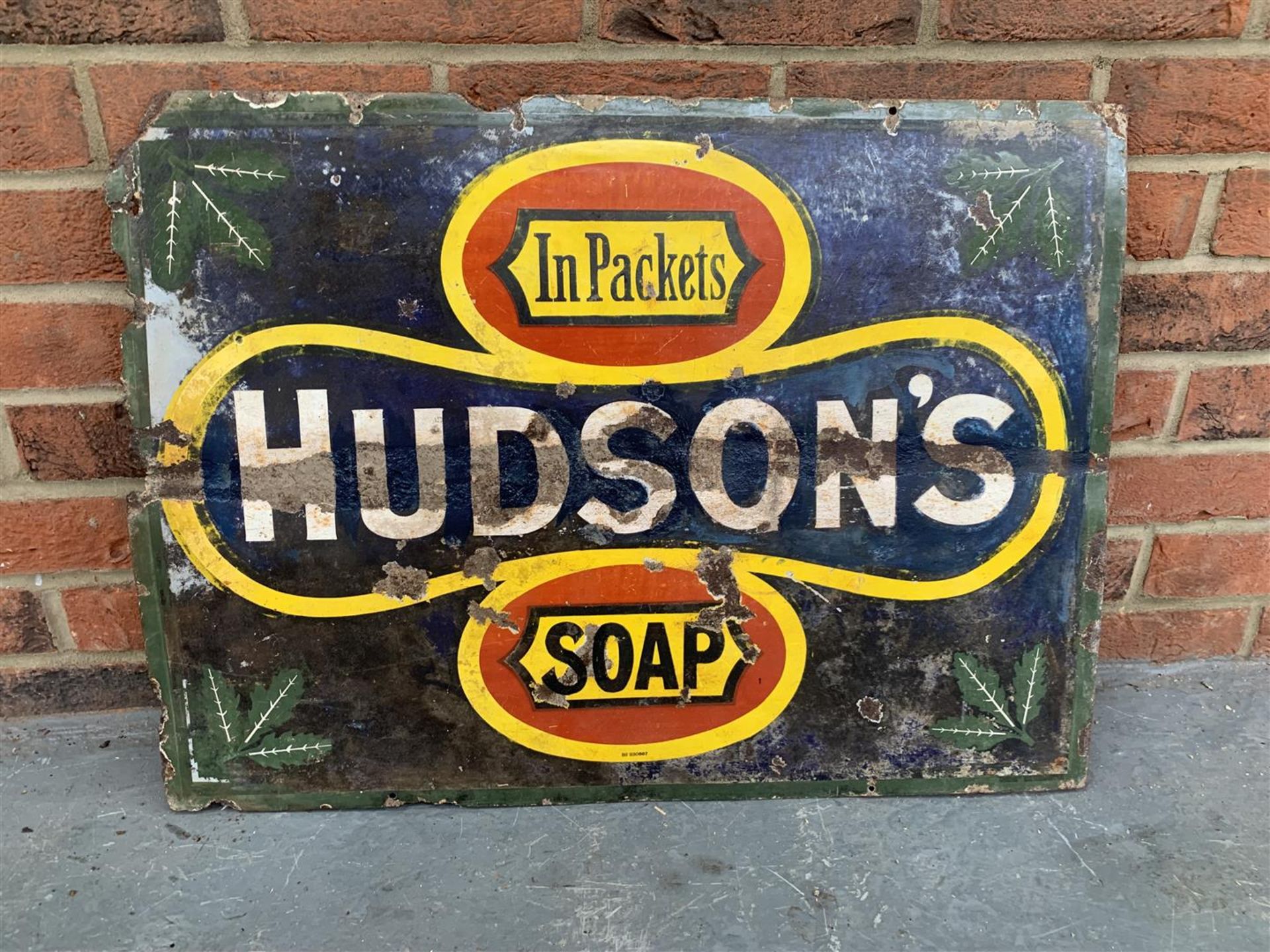 Enamel Hudsons Soap Sign A/F