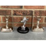 Cast Aluminium Spirit Of Ecstasy Bookends & Mascot