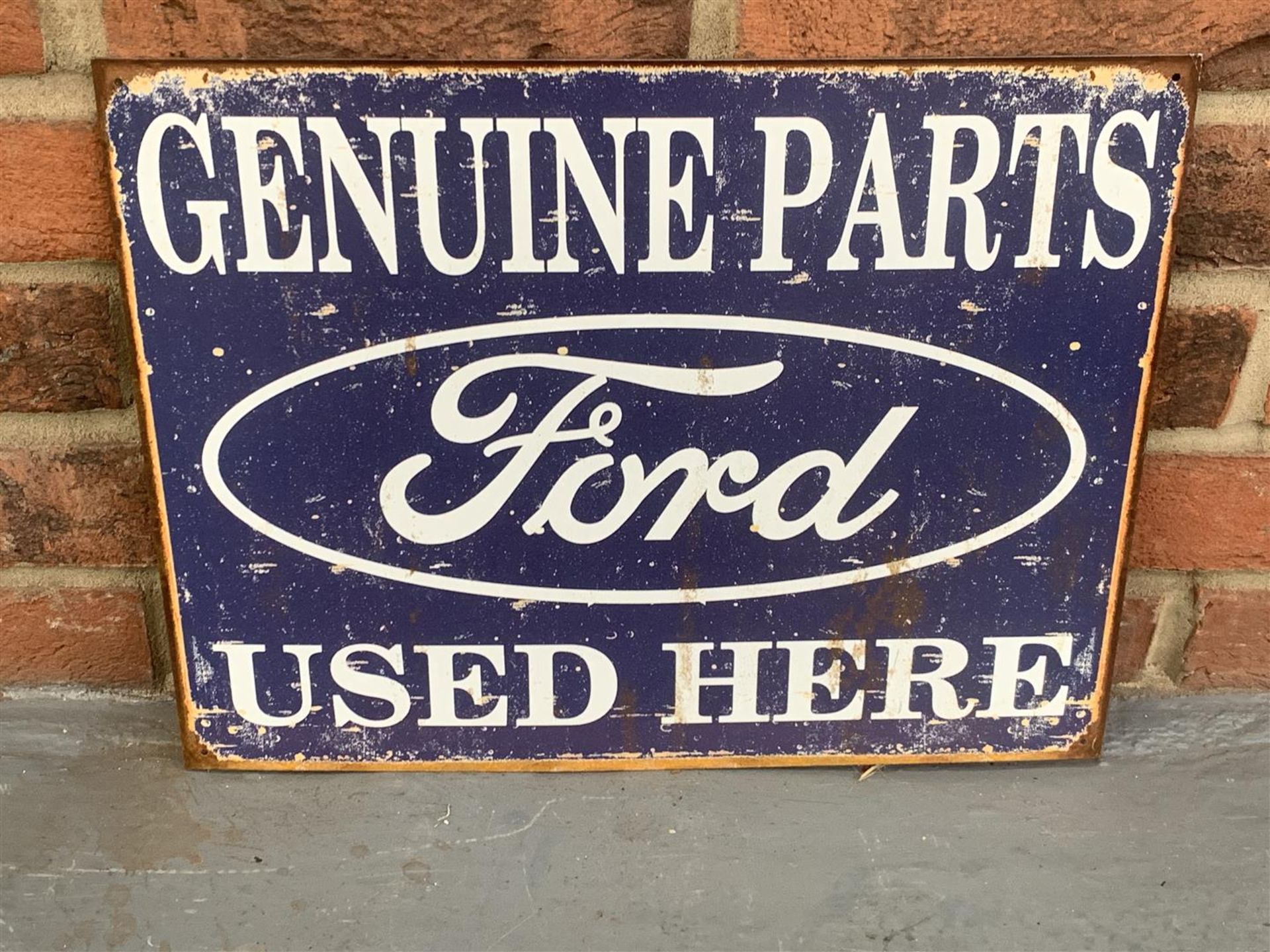 Modern Tin Genuine Ford Parts Sign & Cast Aluminium Ford Emblem (2) - Image 3 of 4