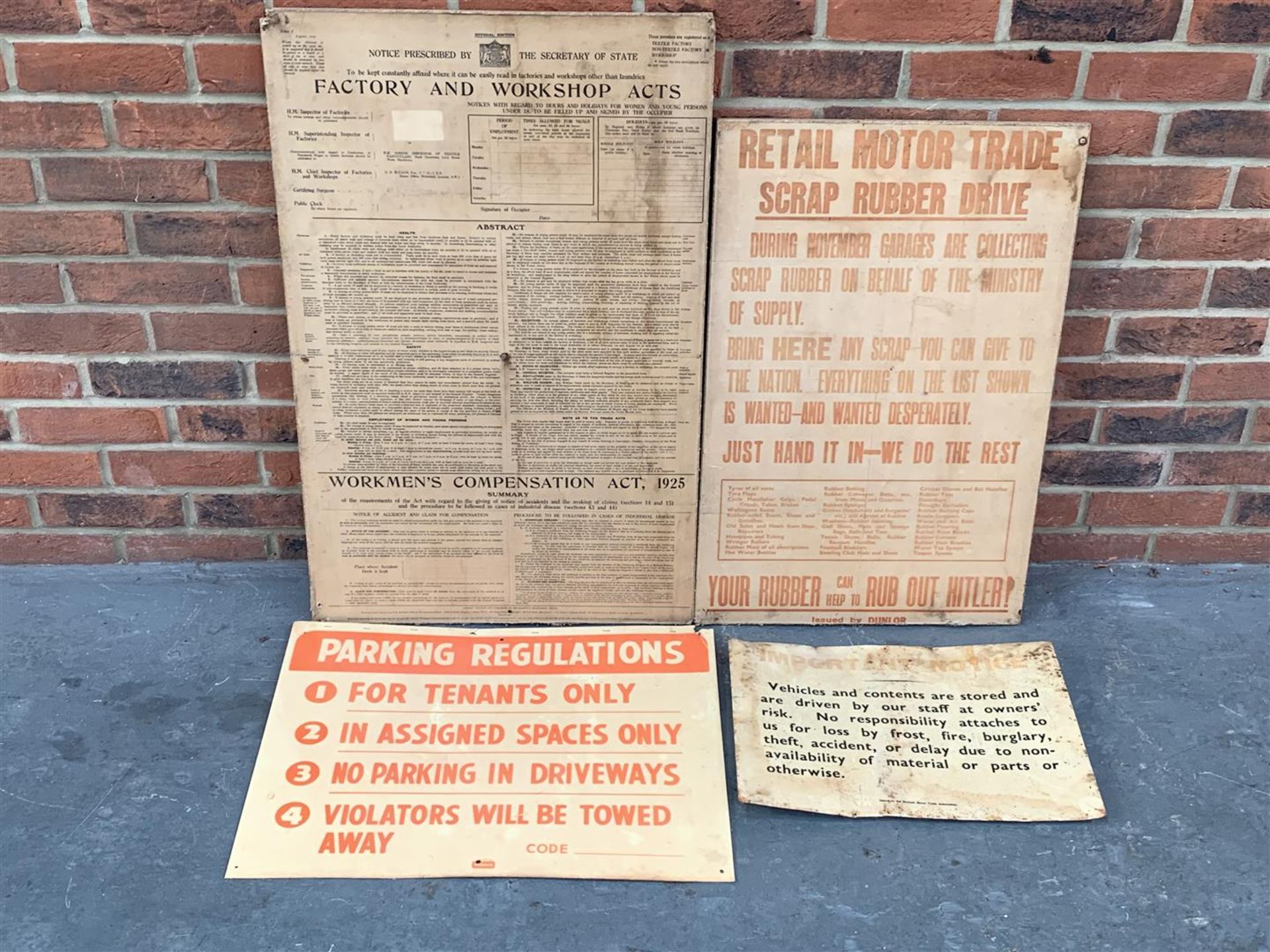 Four Original Regulations/Warning Posters On Board